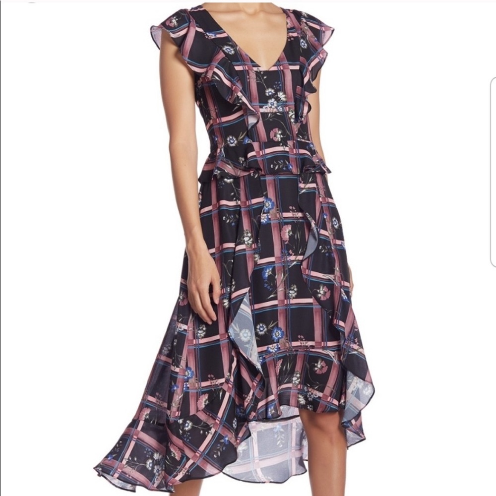 Parker V-neck ruffled midi dress